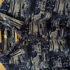 Peter Millar Print Golf Polo, Blue, XL